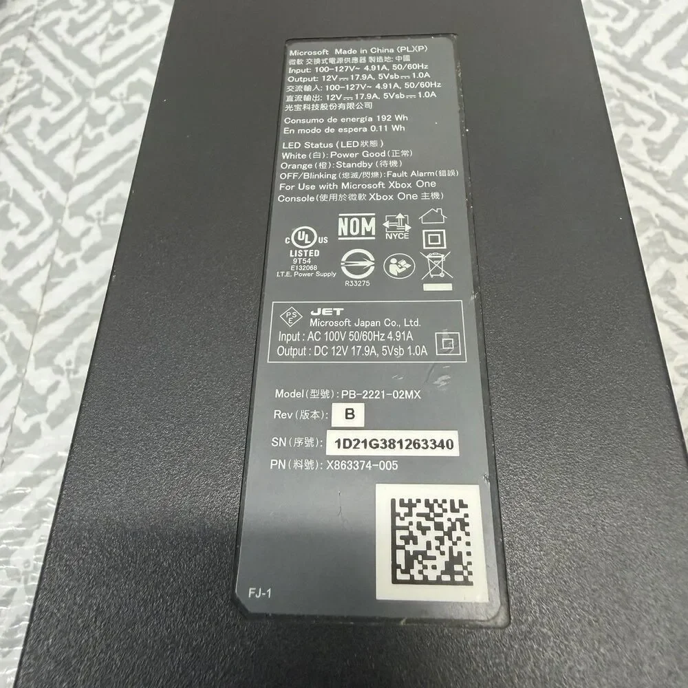 Genuine Microsoft Xbox One Power Supply Brick AC Adapter PB-2221-02MX Cord Works